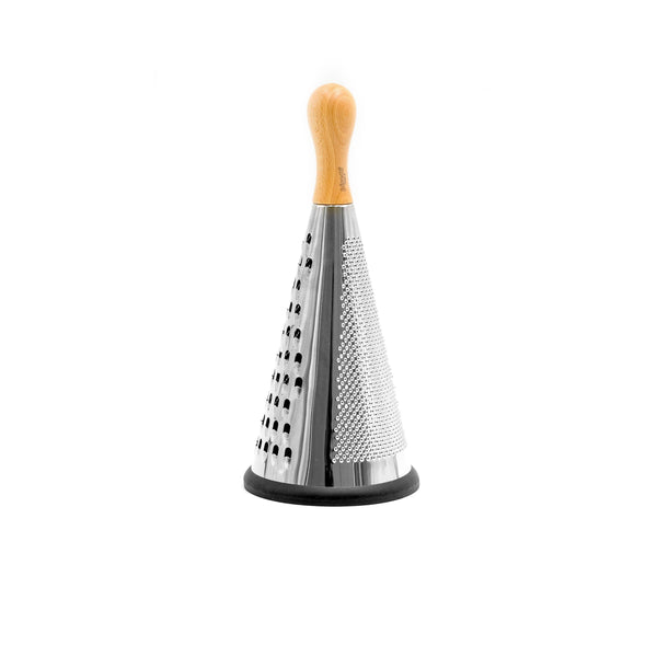 Râpe Conique Multifonction En Acier Inoxydable / Hêtre Naturel Peint 30 Cm - Grand