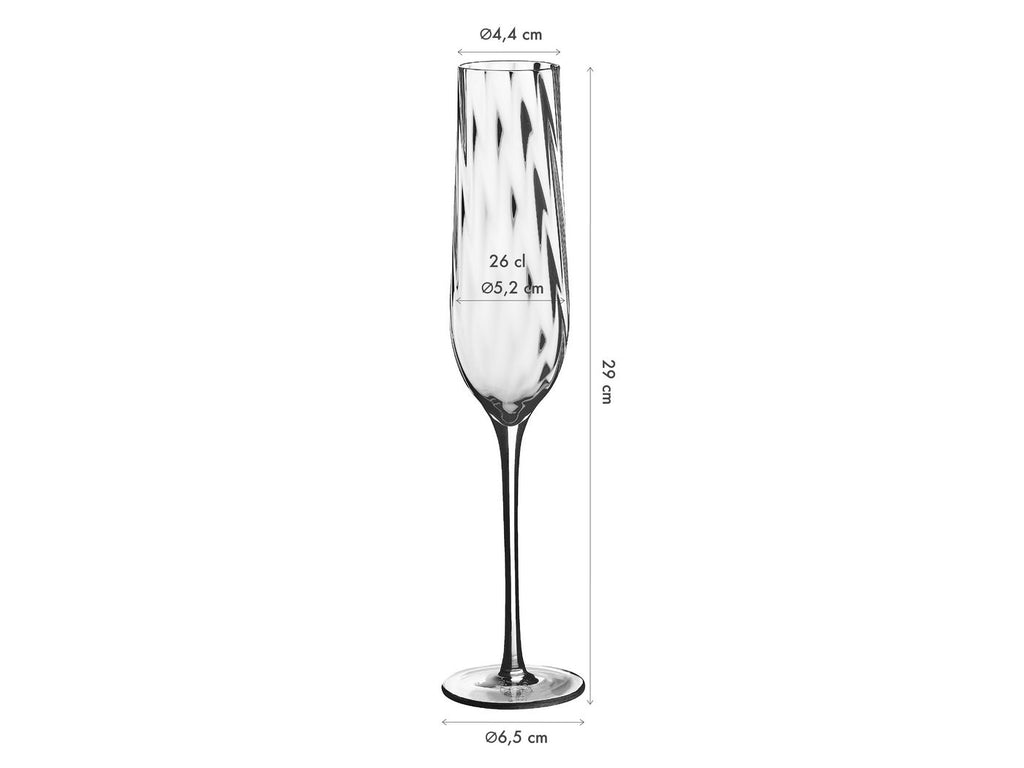 Nude - 6 Champagneglas - Sten