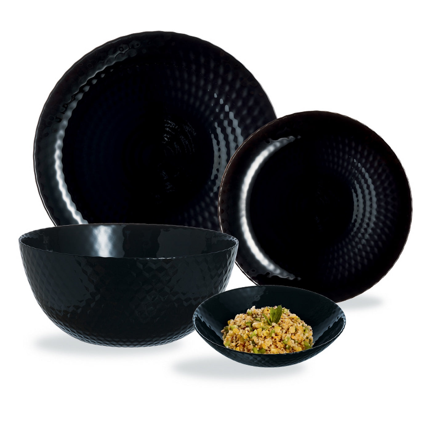 Pampille - Vajilla De 19 Piezas - Negro - Luminarc