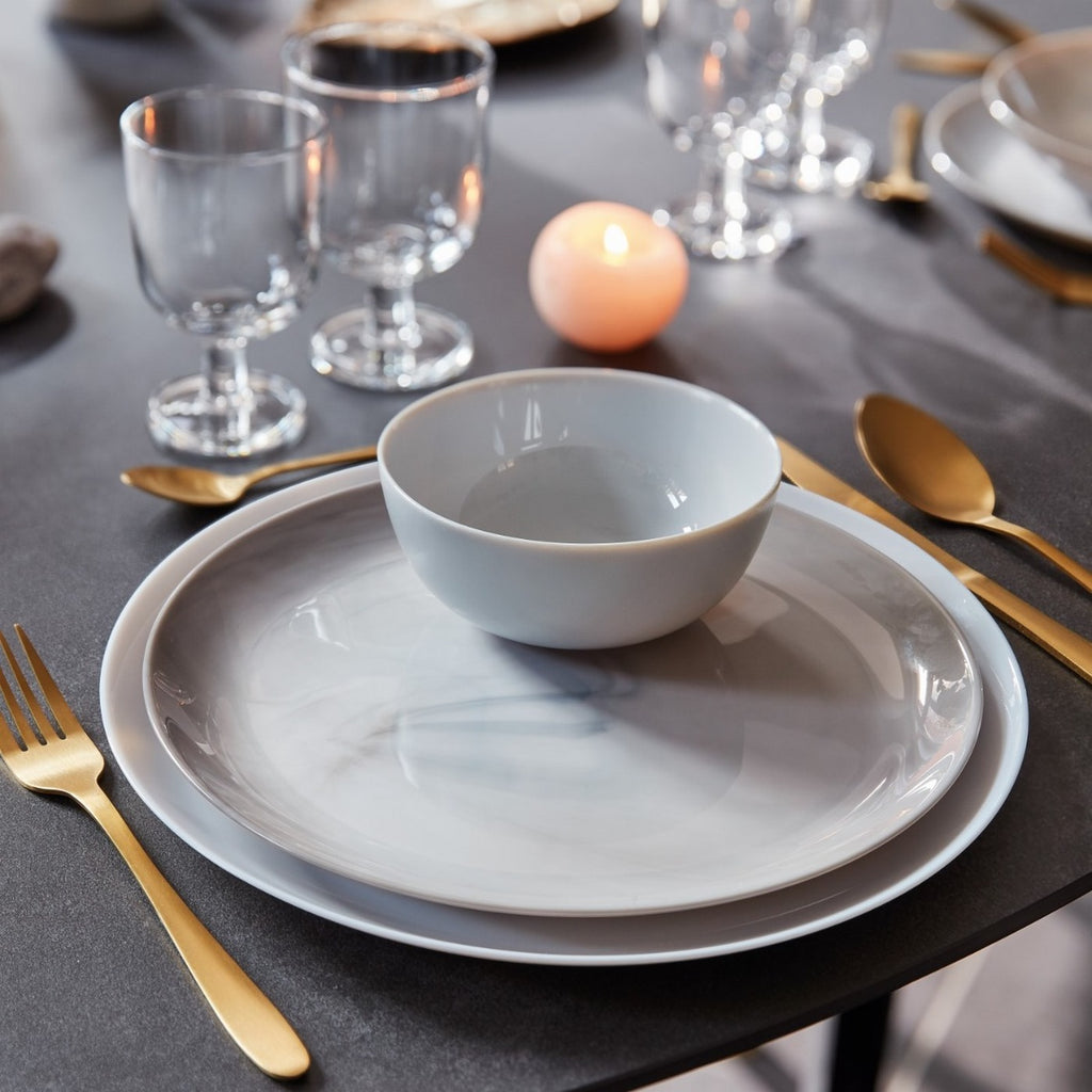 Diwali - Service De Table 24 Pièces Marbre Et Gris - Luminarc