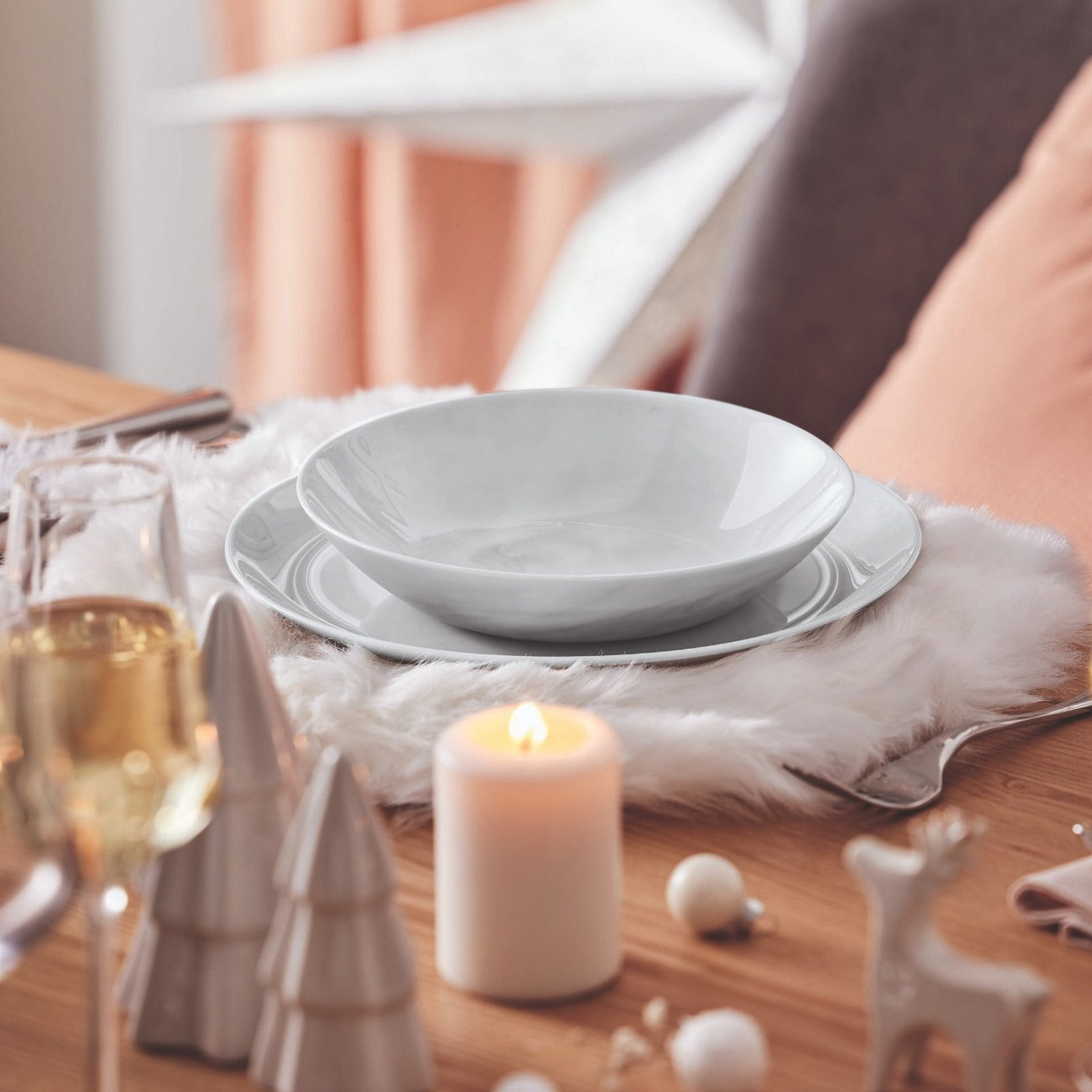 Diwali - Service De Table 24 Pièces Marbre Et Gris - Luminarc