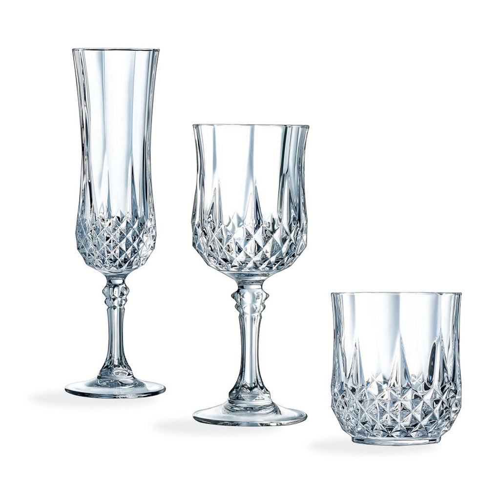 Longchamp - Juego De 24 Piezas, Copas, Copas De Champán Y Vasos De Agua - Cristal D'Arques