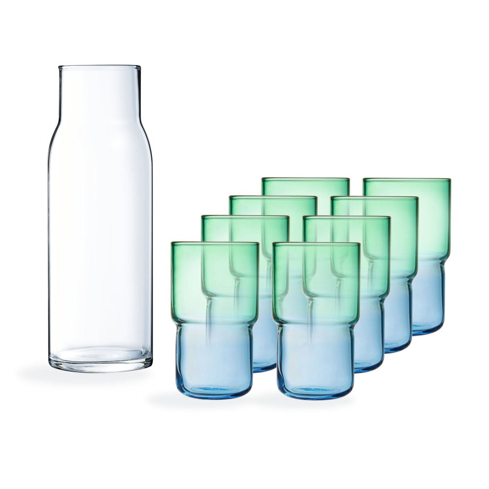 Candy Mix - Carafe and 6 Blue 32 cl Water Glasses Set - Luminarc