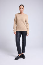 Rundhalsad Tröja Bubble Cashmere Blair - Beige Crème