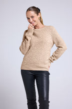 Rundhalsad Tröja Bubble Cashmere Blair - Beige Crème