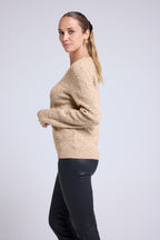 Rundhalsad Tröja Bubble Cashmere Blair - Beige Crème