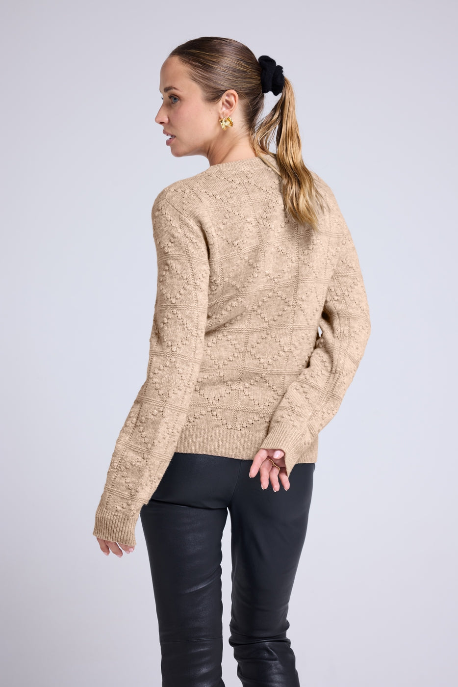 Rundhalsad Tröja Bubble Cashmere Blair - Beige Crème