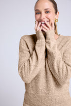Rundhalsad Tröja Bubble Cashmere Blair - Beige Crème