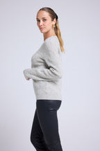 Pull Col Rond Bubble Cachemire Blair - Gris Clair
