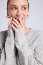 Pull Col Rond Bubble Cachemire Blair - Gris Clair