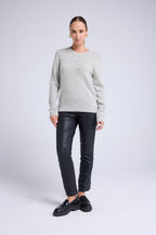 Pull Col Rond Bubble Cachemire Blair - Gris Clair