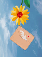 VIANNEY LIGHT CREAM LEATHER CARD HOLDER