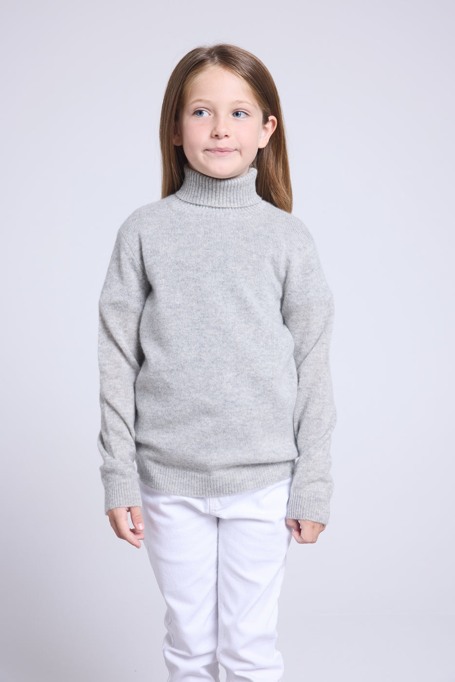 Blush Roll-Neck Jumper - Light Grey - Kids