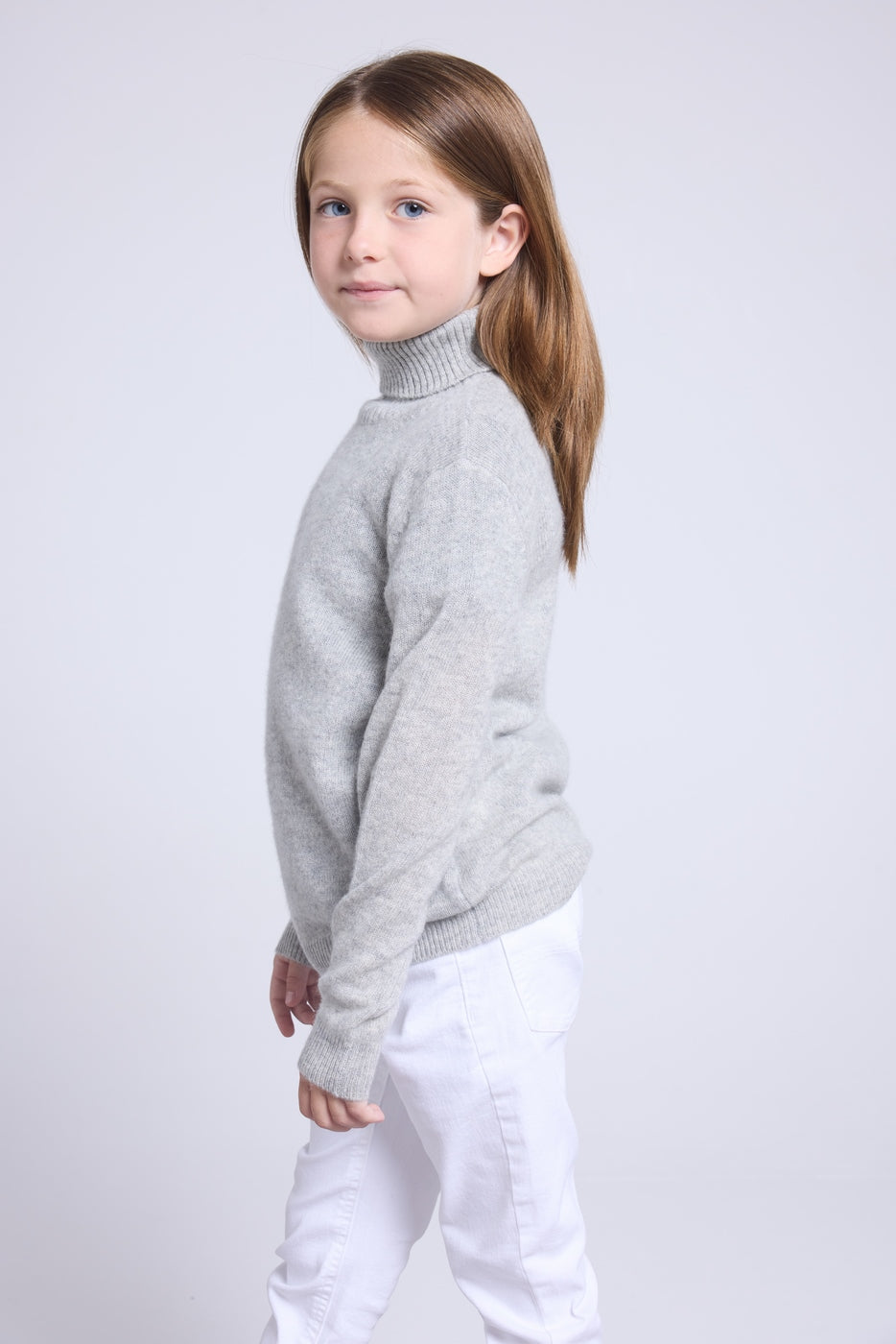 Blush Roll-Neck Jumper - Light Grey - Kids