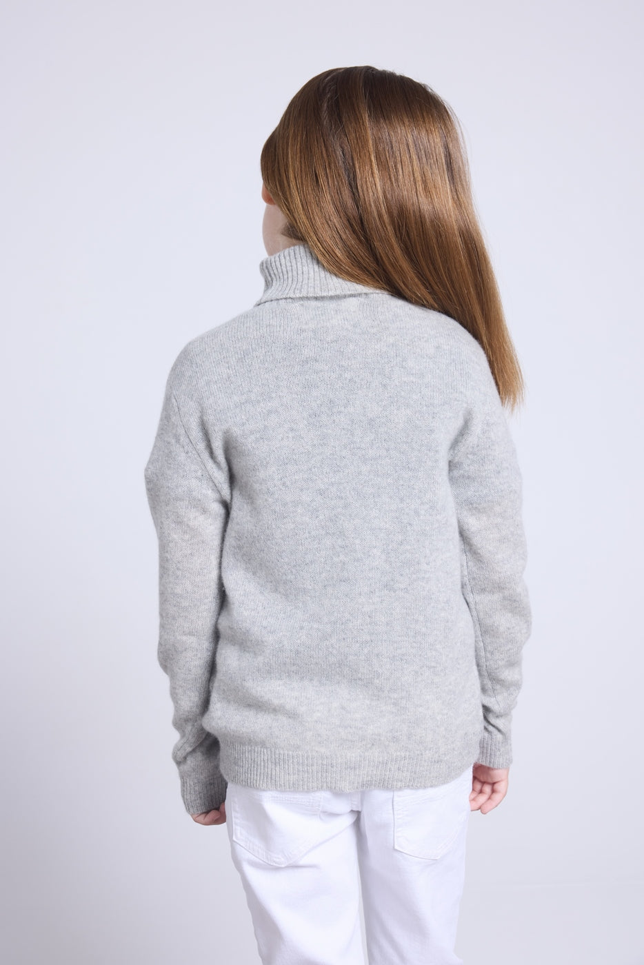 Blush Roll-Neck Jumper - Light Grey - Kids