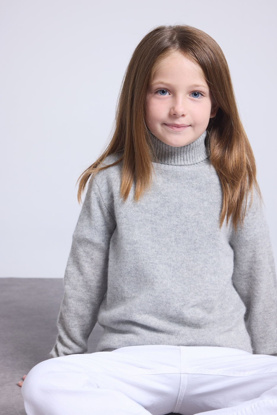 Blush Roll-Neck Jumper - Light Grey - Kids