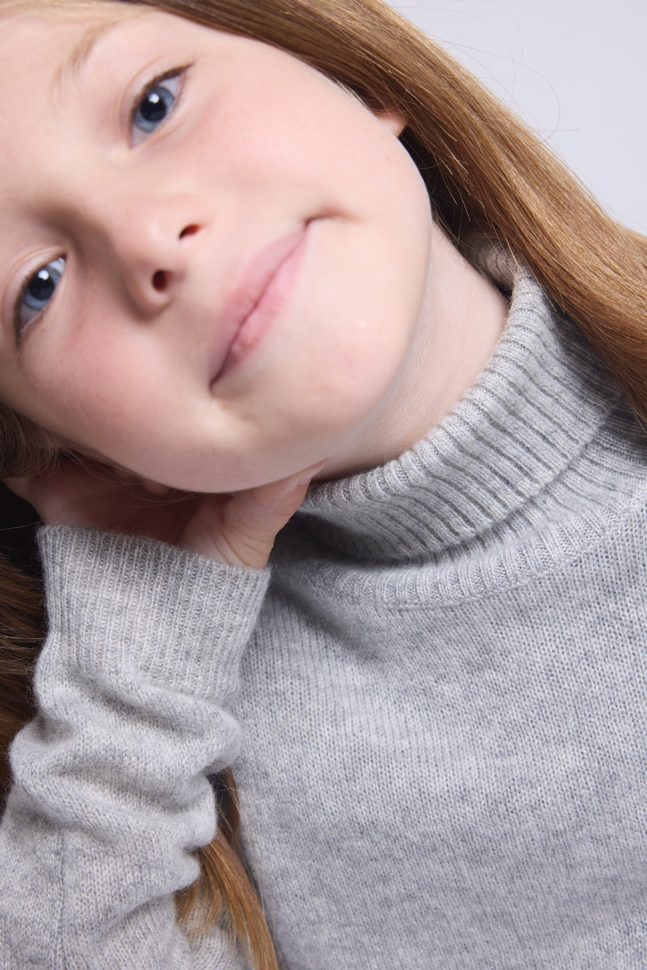 Blush Roll-Neck Jumper - Light Grey - Kids