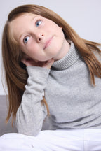 Blush Roll-Neck Jumper - Light Grey - Kids
