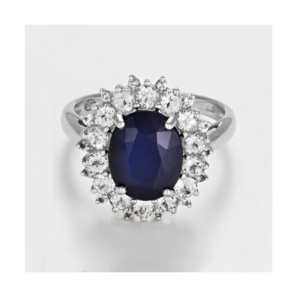 Anillo “Sol Azul” – Oro blanco 375/1000