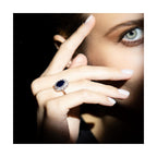 Anillo “Sol Azul” – Oro blanco 375/1000