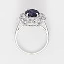 Bague "Soleil Bleu" - Or Blanc