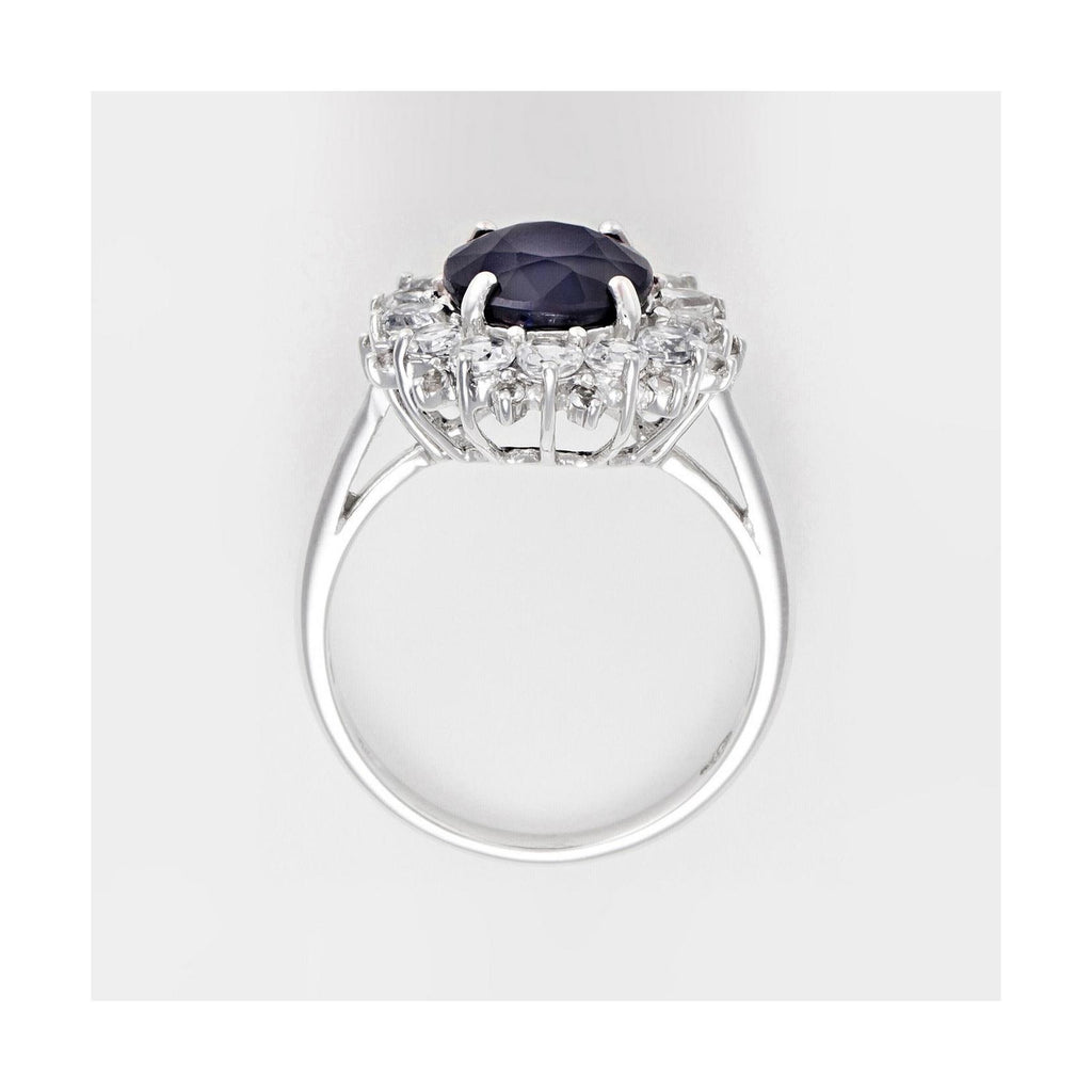 Anillo “Sol Azul” – Oro blanco 375/1000