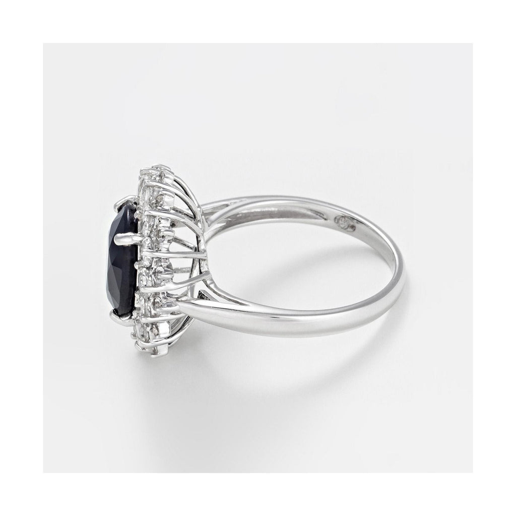 Anillo “Sol Azul” – Oro blanco 375/1000