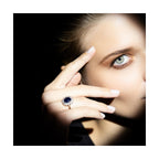 Anillo “Sol Azul” – Oro blanco 375/1000