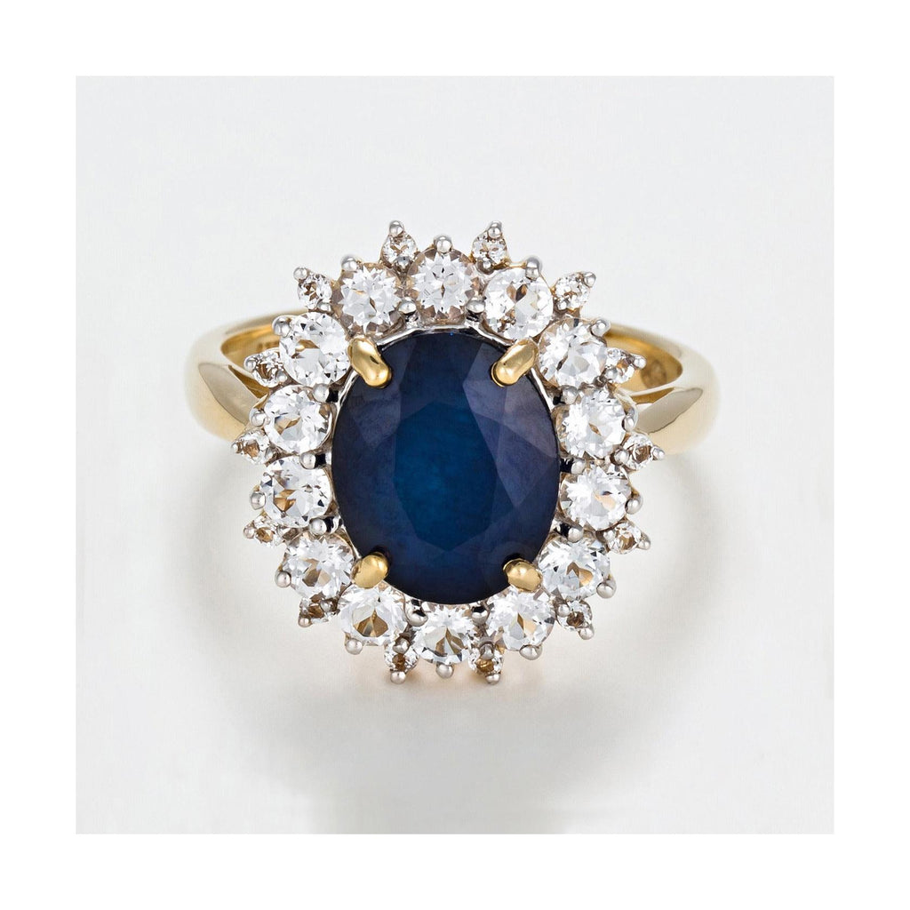 Anillo “Sol Azul” – Oro amarillo 375/1000