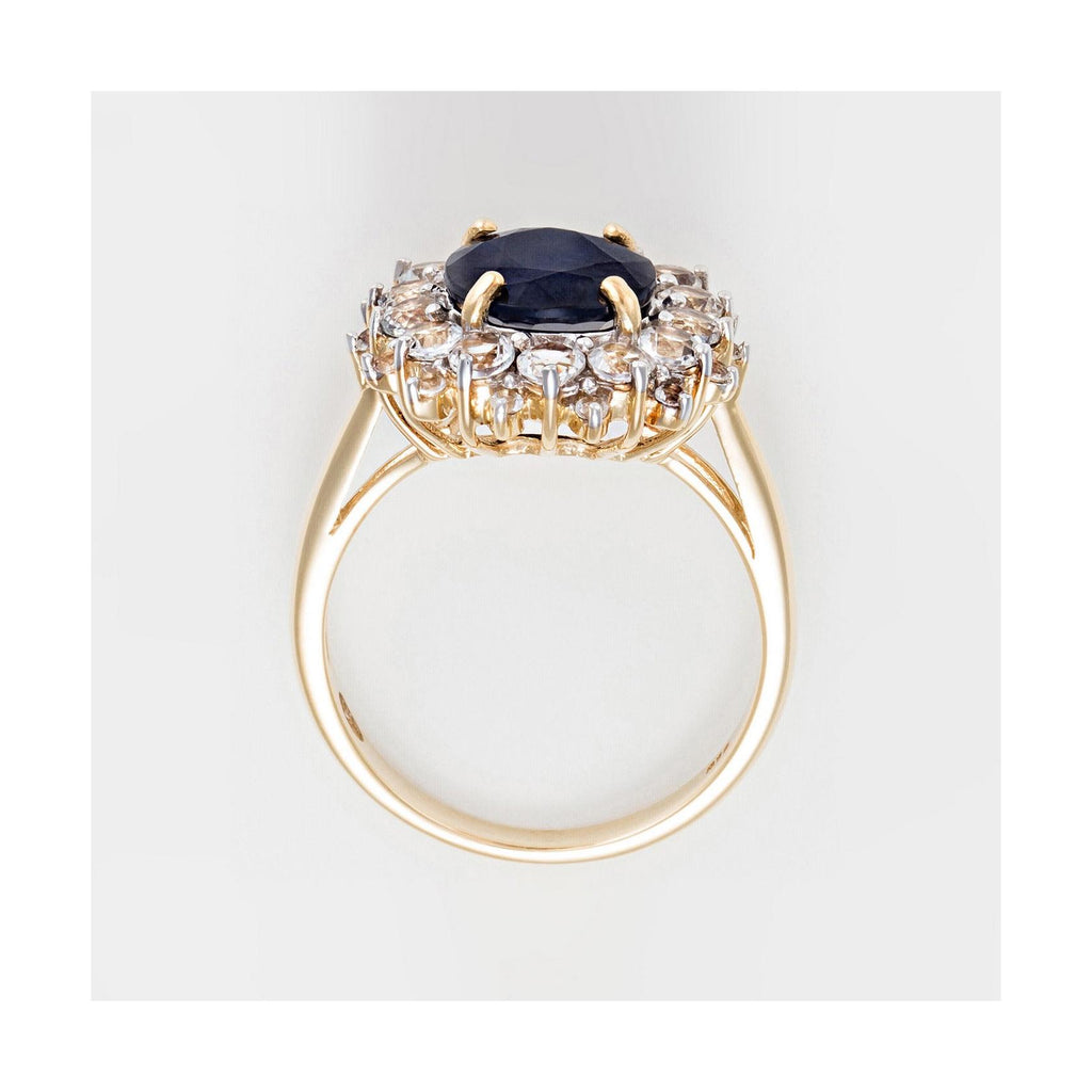 Anillo “Sol Azul” – Oro amarillo 375/1000