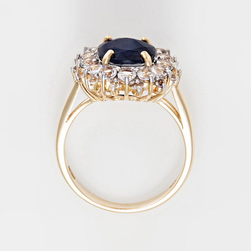 Bague "Soleil Bleu" - Or Jaune