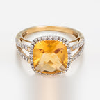 Anillo “Divino Citrino 10” Diamante 0.10Ct/32 + Citrino 3.75/1