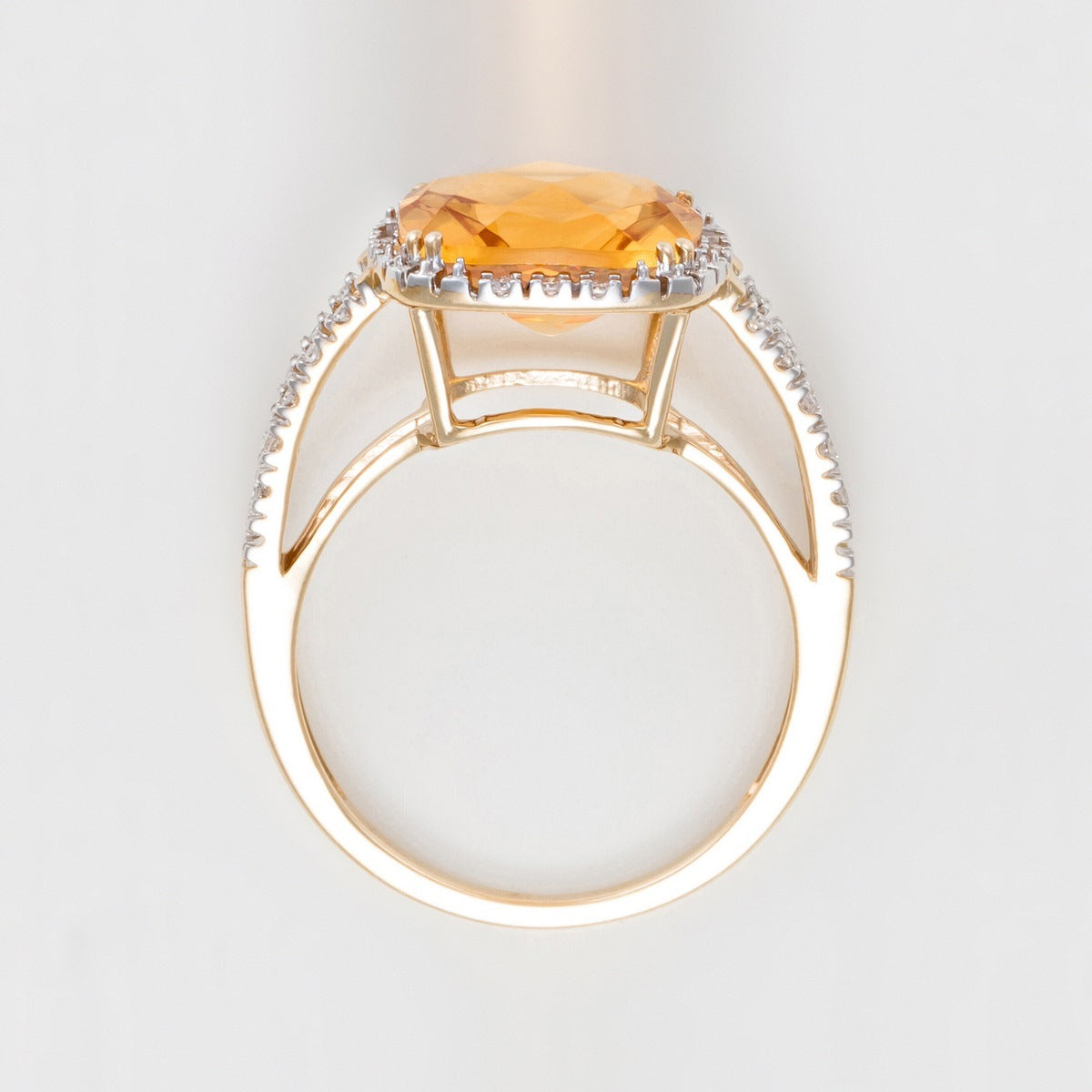 Anillo “Divino Citrino 10” Diamante 0.10Ct/32 + Citrino 3.75/1