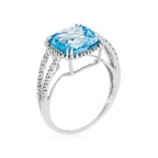 "Divine Topaz 10" Ring, 0.10ct/32 + Topaz 4.5/1 - 375/1000 White Gold