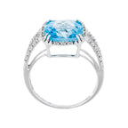 "Divine Topaz 10" Ring, 0.10ct/32 + Topaz 4.5/1 - 375/1000 White Gold