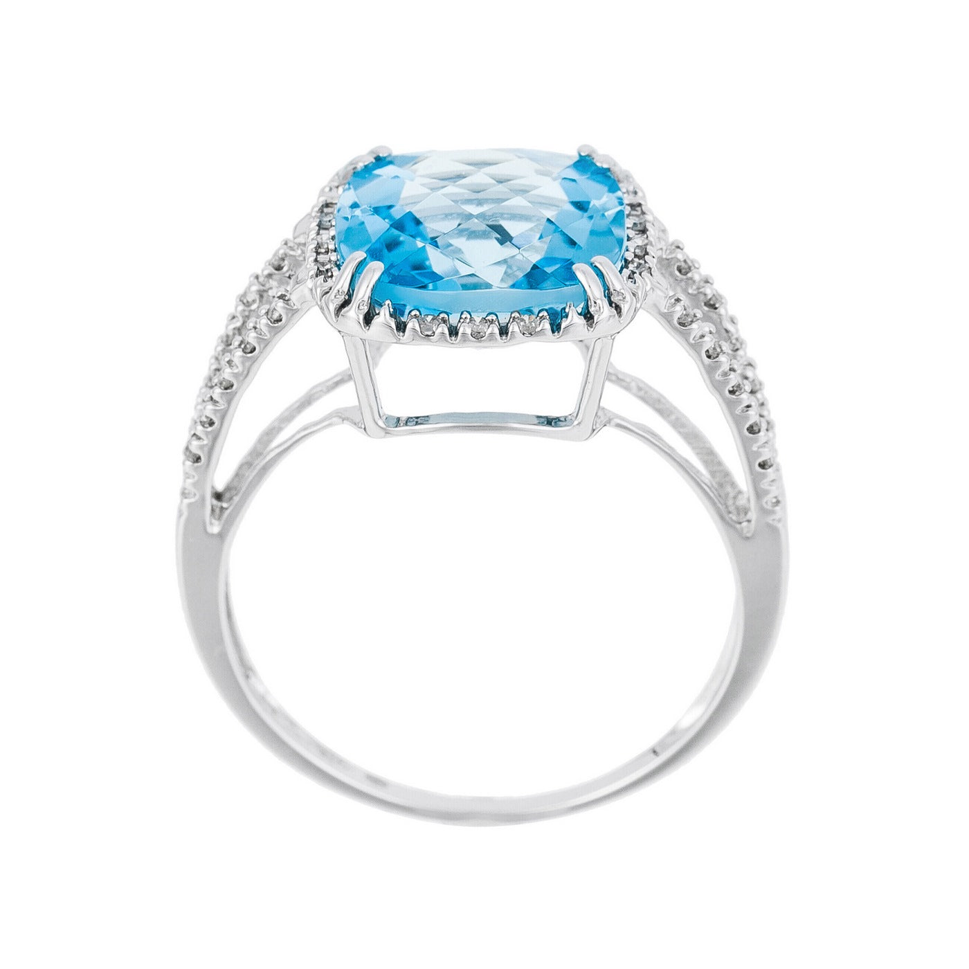 "Divine Topaz 10" Ring, 0.10ct/32 + Topaz 4.5/1 - 375/1000 White Gold