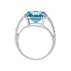 "Divine Topaz 10" Ring, 0.10ct/32 + Topaz 4.5/1 - 375/1000 White Gold