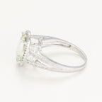 Anillo "Amatista Verde Ovalada" - Oro blanco 375/1000