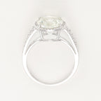 Anillo "Amatista Verde Ovalada" - Oro blanco 375/1000