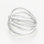 Anillo “Enlazado Luminoso” – Oro Blanco 375/1000