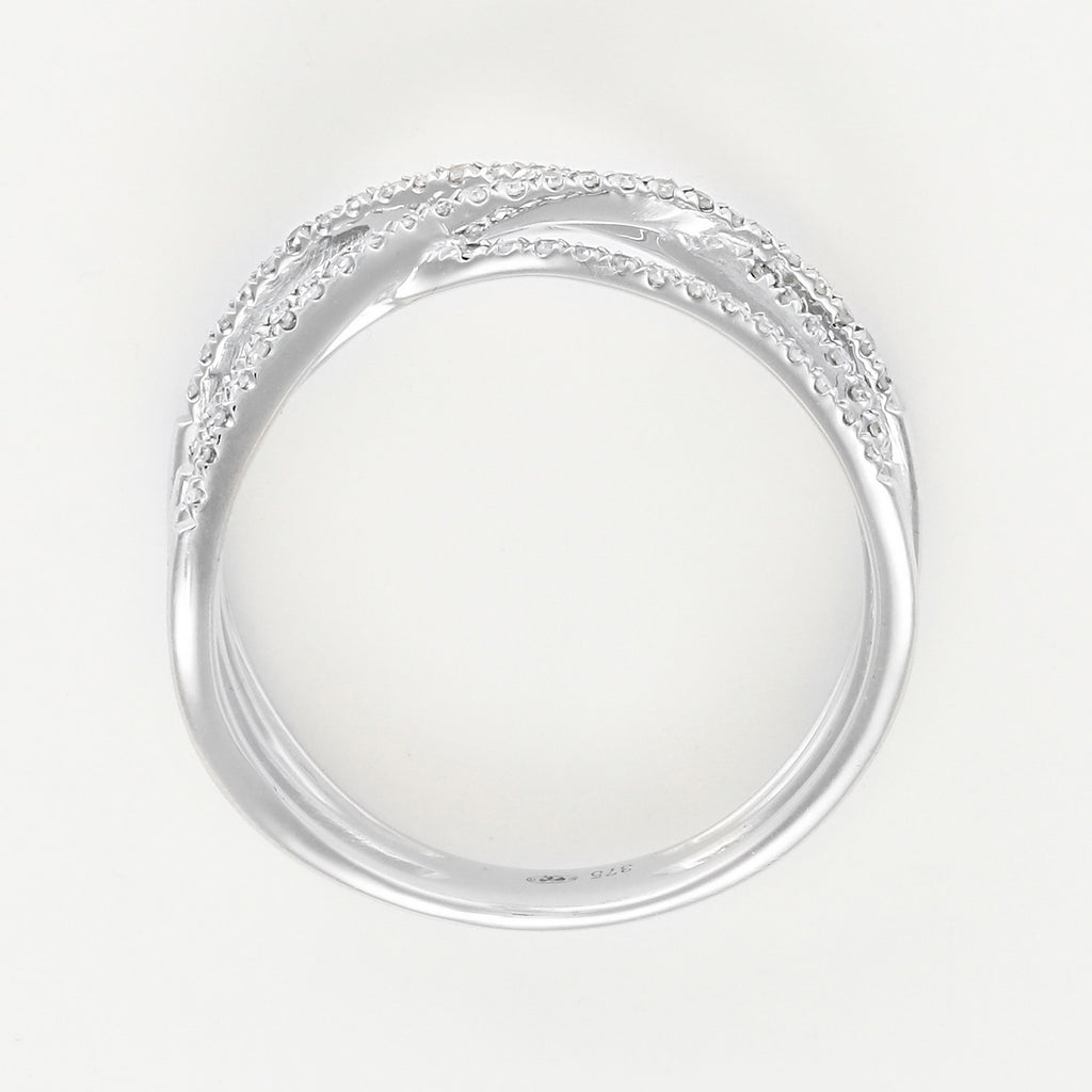 Anillo “Enlazado Luminoso” – Oro Blanco 375/1000