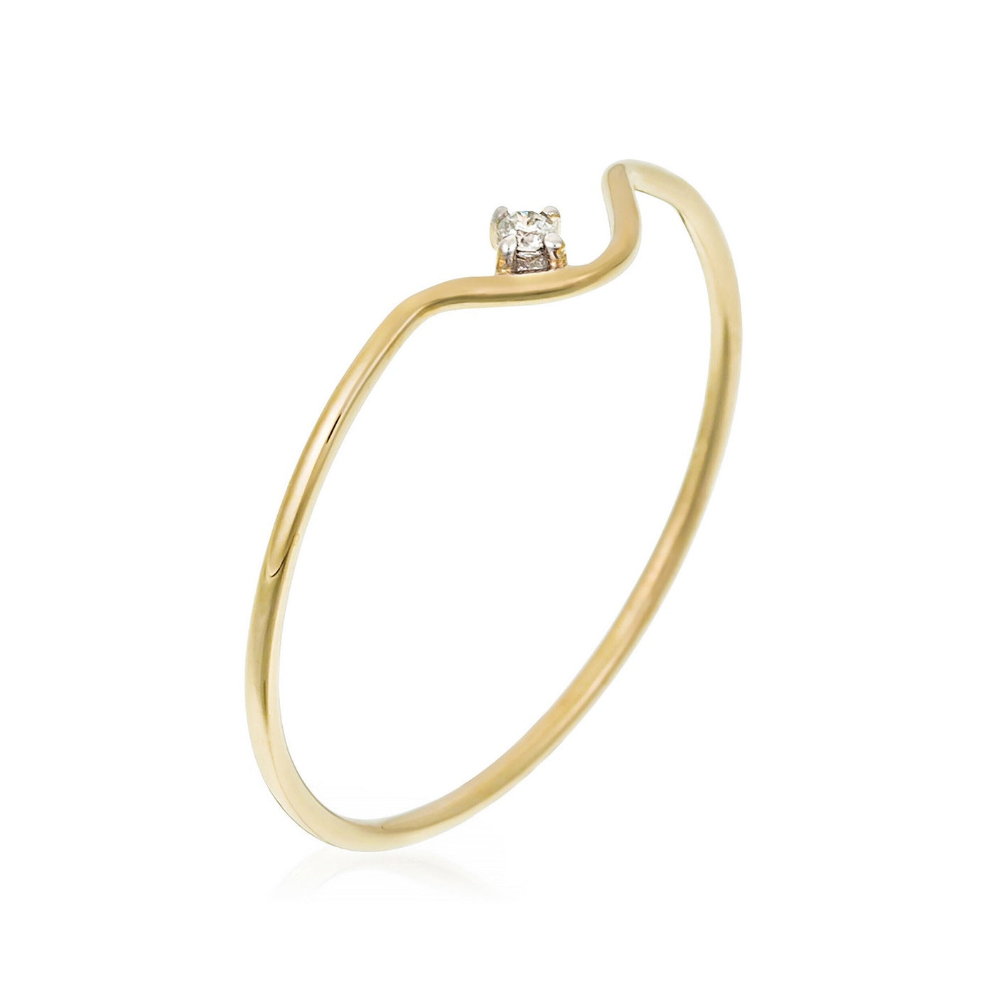 Anillo "Modesty" D0.01Ct/1 - Oro amarillo 375/1000