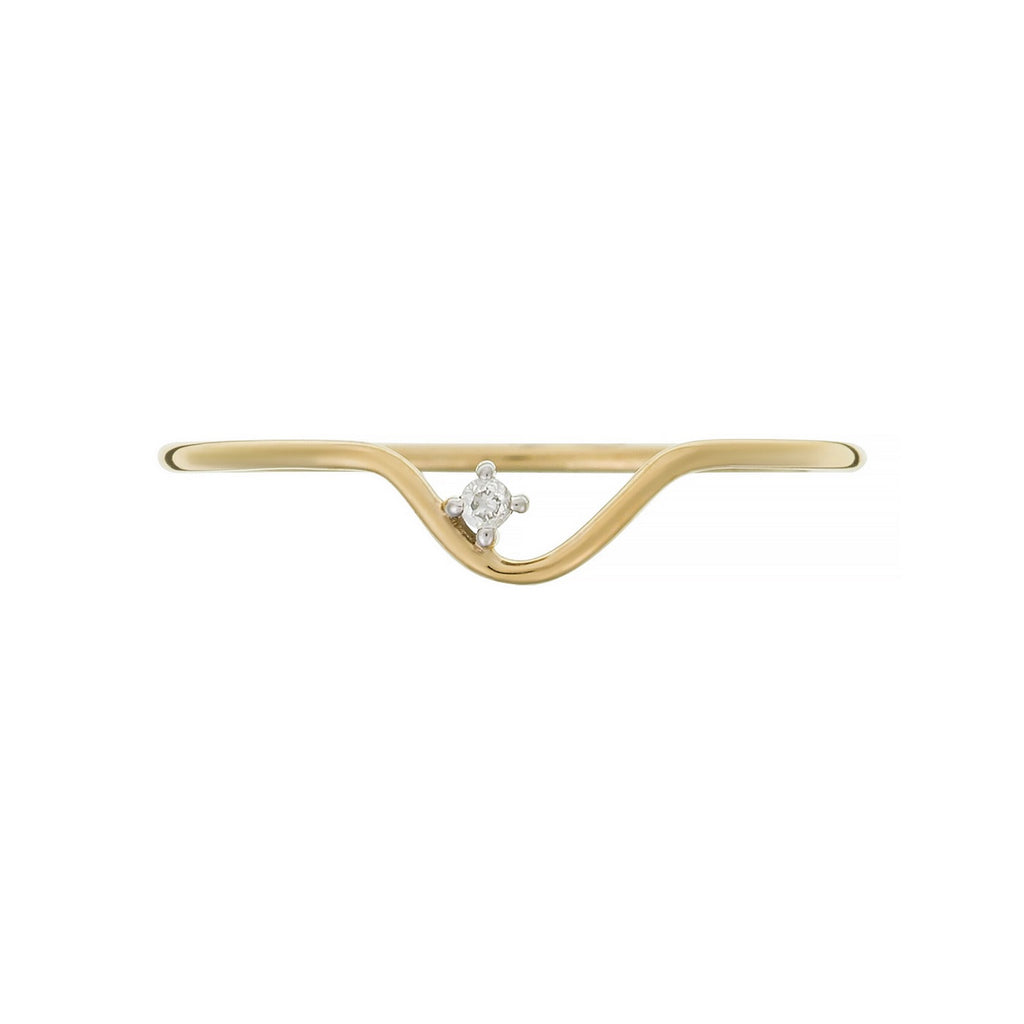 Anillo "Modesty" D0.01Ct/1 - Oro amarillo 375/1000