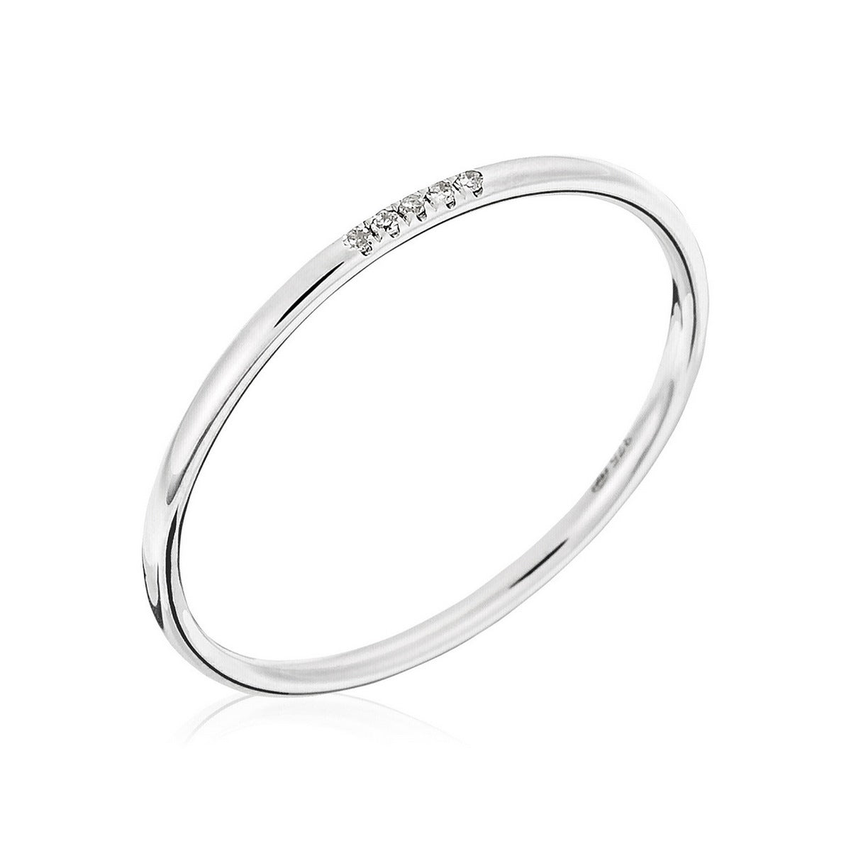 Anillo "Alianza Humildad" Diamantes 0.02Ct/5 - Oro blanco