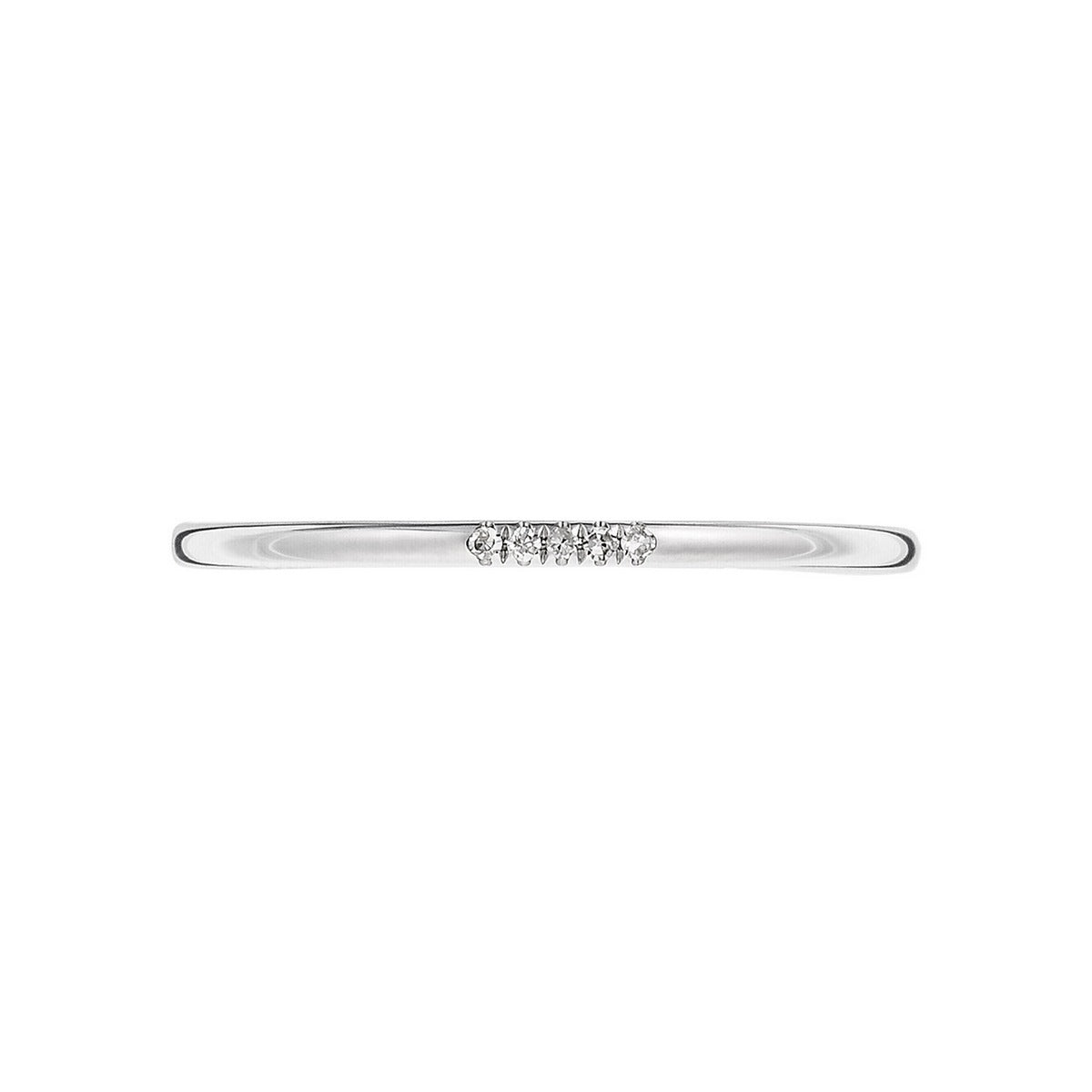 Anillo "Alianza Humildad" Diamantes 0.02Ct/5 - Oro blanco