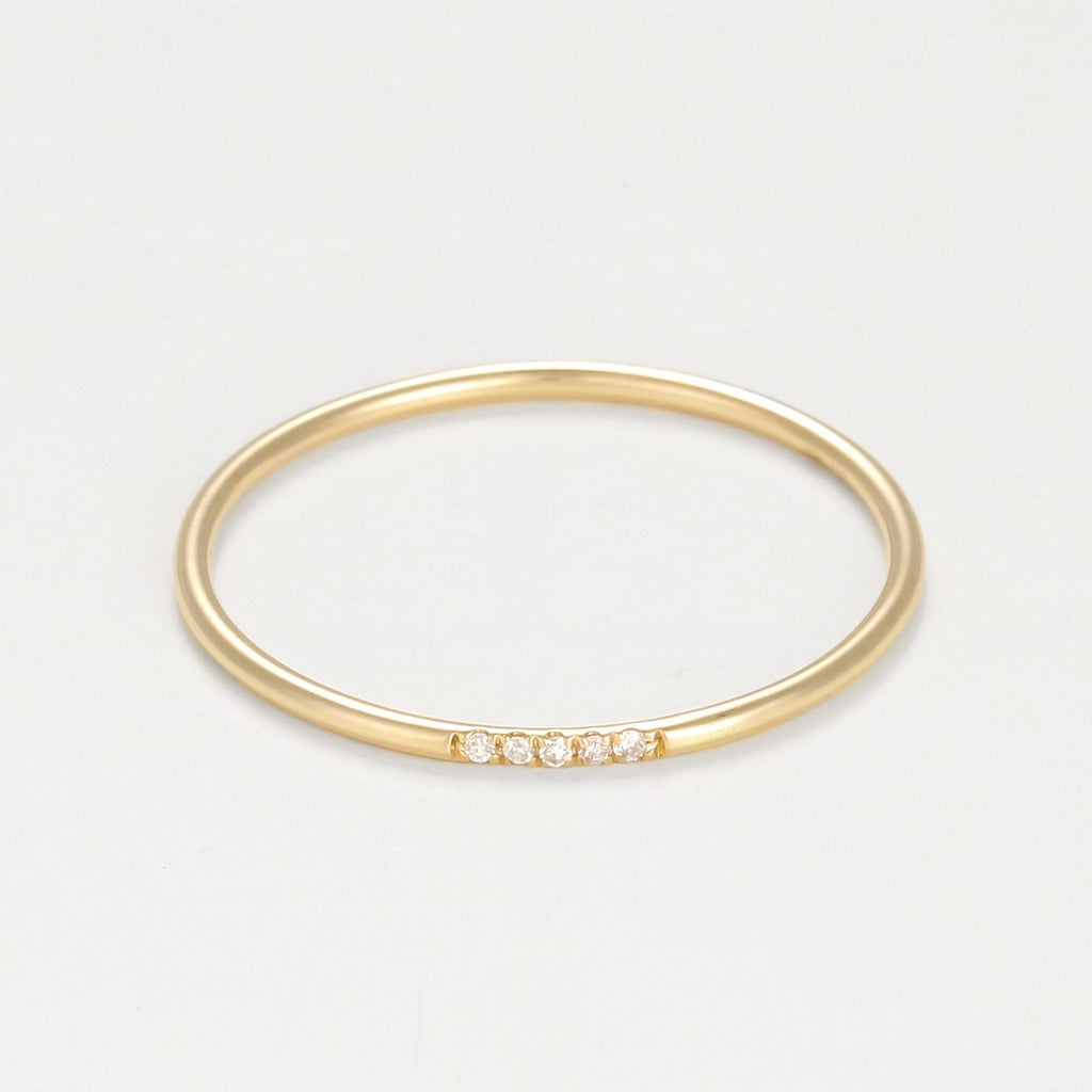 “Alliance Humility” Ring Diamonds 0.02Ct/5 – Yellow Gold