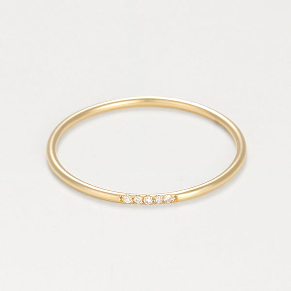 Anillo “Alianza Humildad” Diamantes 0.02Ct/5 – Oro amarillo 375/1000
