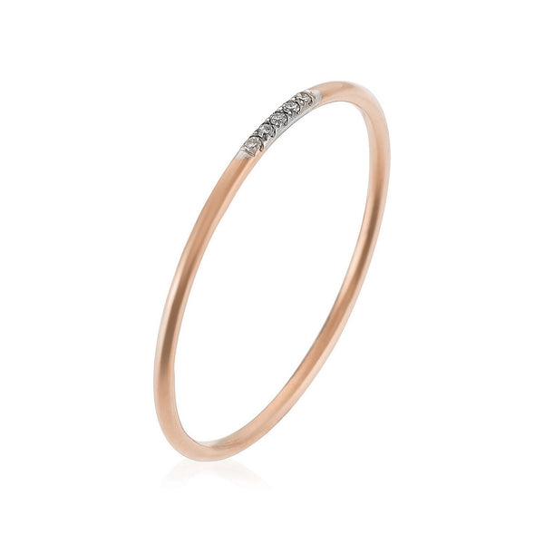 Ring "Alliance Humility" D0.02Ct/5 - 375/1000 Rose Gold
