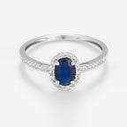 “Royal Blue” Ring Diamonds 0.1/32 Sapphire 0.74/1 – White Gold