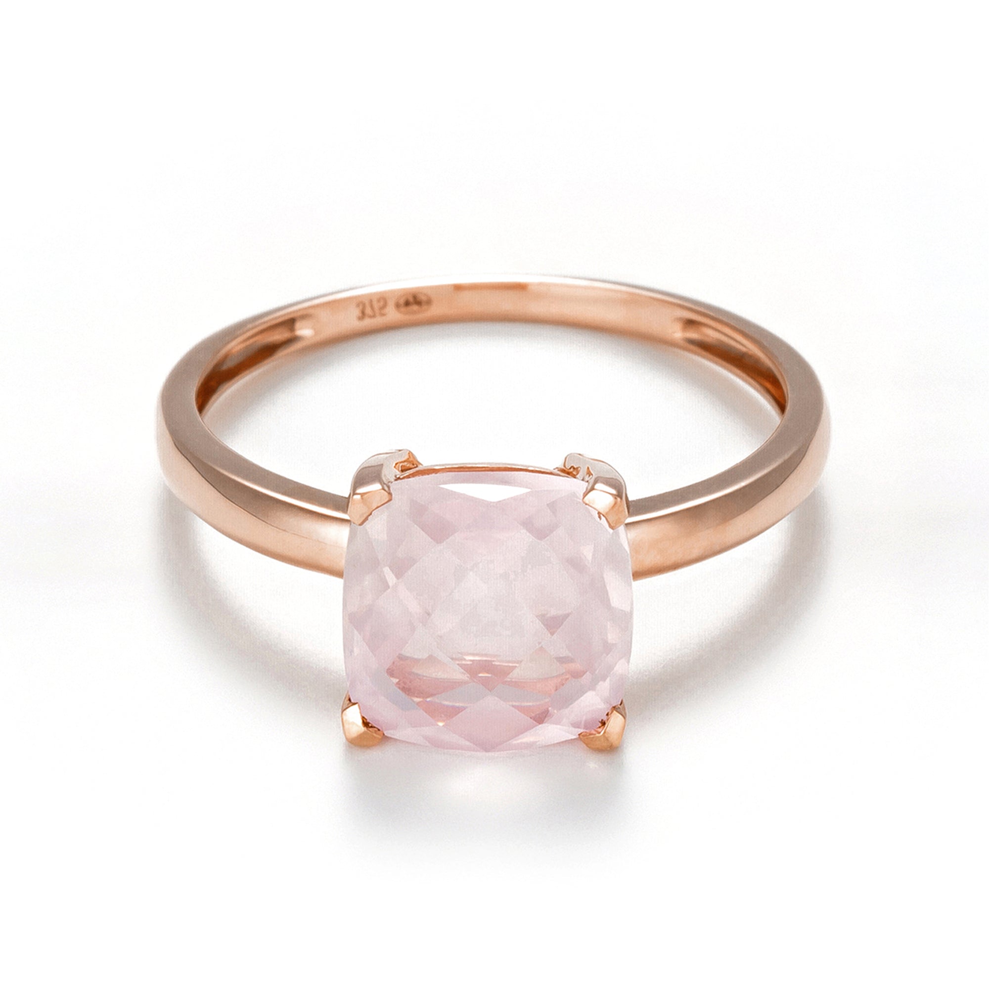"Unique Quartz" Ring Rose Quartz 2.10Ct/1 - 375/1000 Rose Gold